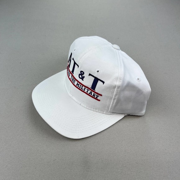 Vintage The Game AT&T Snapback Hat Adult White Split Bar Logo Glued Tag 90s - Picture 1 of 7